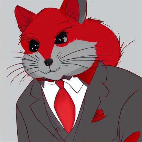 chinchilla fursona|red chinchilla fursona.